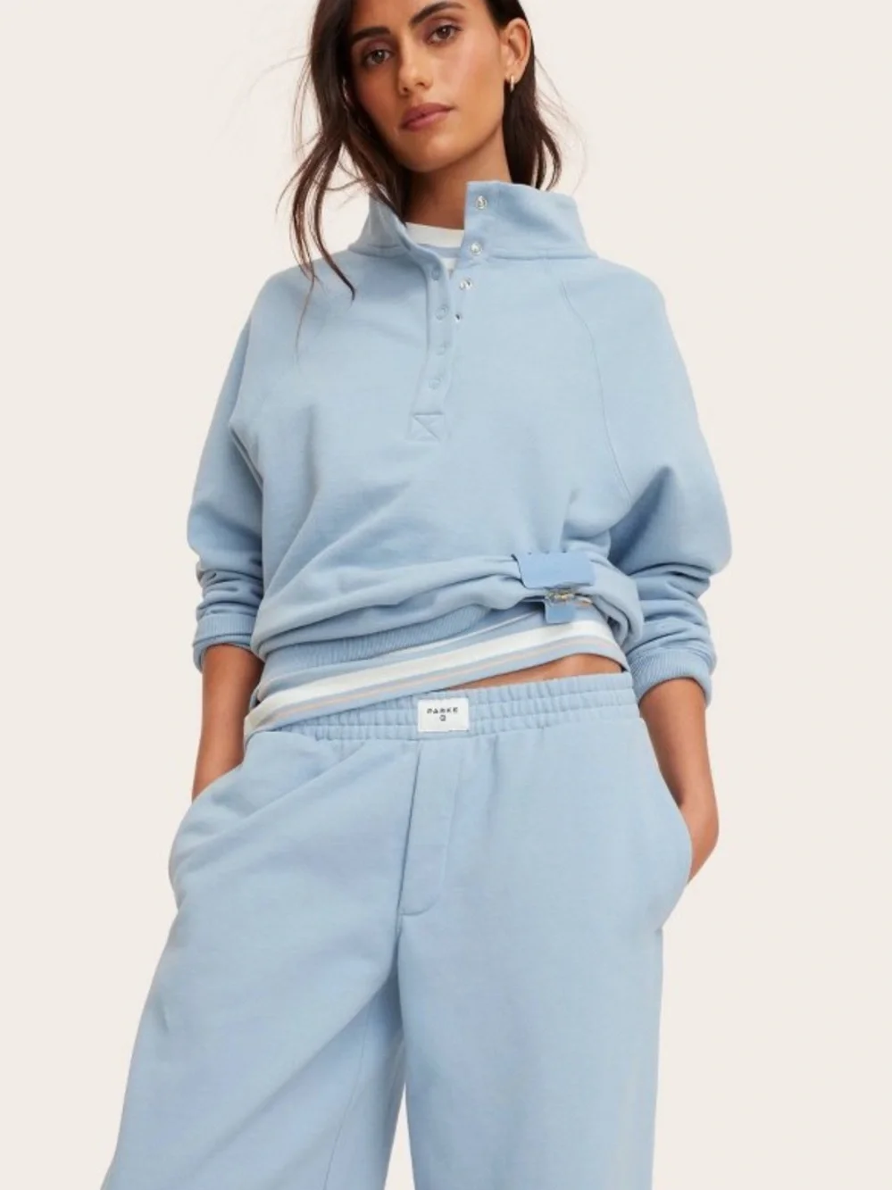 High-Rise Boxer Sweatpants - Parke x Target Light Blue NEW - Picture 3 of 3